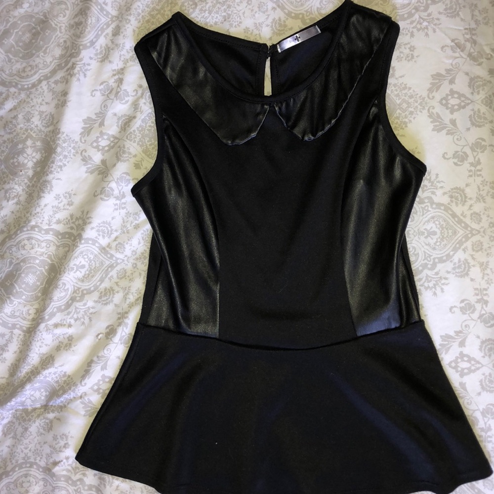 Black peplum top